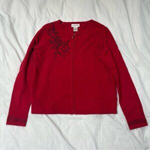Vintage Northern Reflections Red Zip-Up‎ Cardigan